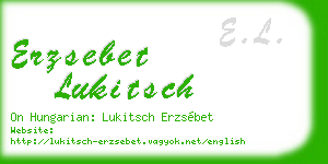 erzsebet lukitsch business card